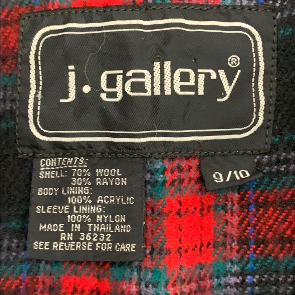Vtg J. Gallery Gray Wool Blend Peacoat Sz 9/10 - Picture 2 of 5